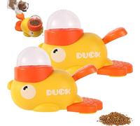 2-in-1 Interactive Dog Puzzle Toy - Slow Feeder Toy for Small & Large Dogs, Duck Treat Dispenser, Duck Shape Slow Feeder Bowl, No Battery Required, Durable and Safe (2Pcs)