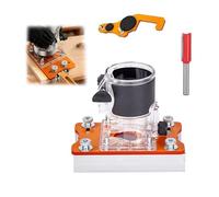 2 in 1 Invisible Fastener Slotting Bracket,Wood Palm Router Base Router Slotting Locator,Mortising Jig,Trimmer Base,Grooving for Invisible Screw Fasteners & Grooving in Cabinet Furniture (D)