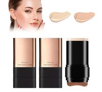 2 in 1- Luxury Anti-Wrinkle Foundation Stick, Vivien Beauty Foundation Stick, Korean Hydrating Lightweight Foundation Stick with Brush , Longwear Contour Stick Foundation Face Stick(01+02)