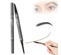 2 in 1 Magic 4-Tip Eyebrow Pencil, Microblading Eyebrow Pen 3D Waterproof and Sweat-proof Microblading Eyebrow Pencil Contouring Pen, Waterproof Long-Lasting Microblading Pencil for Eyebrows(Gray)