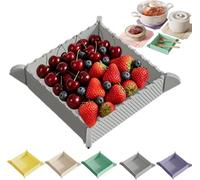 2-in-1 Magnetic Foldable Silicone Mat & Serving Tray, Portable Magnetic Foldable Chopping Board, Heat Resistant Trivet for Kitchen, Camping, Picnic, Travel and Outdoor Cooking (Gray)