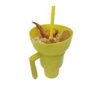 2-in-1 Magnetic Snack Bowl & Drink Cup Combo - Detachable Leakproof Travel Tumbler with Handle & Straw - for Popcorn, Snacks, Coffee On-the-Go (Cinema, Car, Home) (3#)