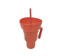 2-in-1 Magnetic Snack Bowl & Drink Cup Combo - Detachable Leakproof Travel Tumbler with Handle & Straw - for Popcorn, Snacks, Coffee On-the-Go (Cinema, Car, Home) (8#)