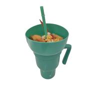 2-in-1 Magnetic Snack Bowl & Drink Cup Combo - Detachable Leakproof Travel Tumbler with Handle & Straw - for Popcorn, Snacks, Coffee On-the-Go (Cinema, Car, Home) (6#)