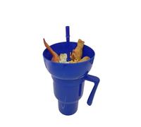 2-in-1 Magnetic Snack Bowl & Drink Cup Combo - Detachable Leakproof Travel Tumbler with Handle & Straw - for Popcorn, Snacks, Coffee On-the-Go (Cinema, Car, Home) (2#)
