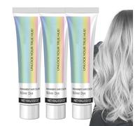 2 in 1 Natural Essence Extract Silver Hair Dye, Silver Metallic Hair Dye - Silver Gray Hair Dye, Silver Gray Natural Hair Dye Cream,Instant Natural Hairstyle Cream Dye (Silver, 3Pcs)