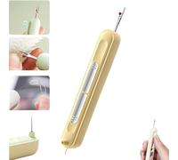 2 in 1 Needle Threader Seam Ripper, 2025 New Plug-in Needle Threader, Stretchable Remover Needle Threading Tool Hand Sewing Knitting Craft Quilting Supplies (Yellow)