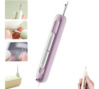 2 in 1 Needle Threader Seam Ripper, 2025 New Plug-in Needle Threader, Stretchable Remover Needle Threading Tool Hand Sewing Knitting Craft Quilting Supplies (Purple)