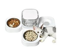 2-in-1 Pet Food & Water Dispenser | Automatic Cat & Dog Feeder and Waterer Set | Non-Electric PP & Stainless Steel Pet Feeding Station For Cats, Dogs & Small Pets