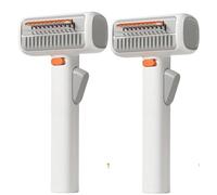 2-in-1 Pet Self-Detangling & Grooming Comb, Dual-mode Dog Deshedding Brush, Self Cleaning Pet Grooming Comb with Release Button, Undercoat Rake and Deshedding Tool for Dogs & Cats (2pcs)