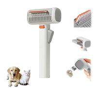 2-In-1 Pet Self-Detangling & Grooming Comb,Undercoat Rake & Brush for Long Or Short Hair,Pet Hair Removal Comb for Dogs & Cats,Detangle & Remove Tangles Effortlessly (1)