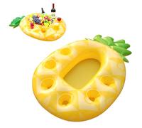 2 in 1 Piña Portavasos Inflable, Portabebidas Inflable Piscina, Piña Bandeja Inflable, Gran Capacidad 8 Compartimentos, Portavasos Piscina Flotante, Portavasos Piscina