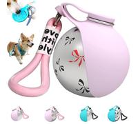 2-in-1 Portable Dog Water Bottle for Small Dogs - 100% Leak-Proof Stainless Steel Dog Travel Water Bottle with Foldable Silicone Bowl - Lightweight 10oz Pet Water Dispenser for Walking (Pink-B)