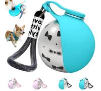 2-in-1 Portable Dog Water Bottle for Small Dogs - 100% Leak-Proof Stainless Steel Dog Travel Water Bottle with Foldable Silicone Bowl - Lightweight 10oz Pet Water Dispenser for Walking (Blue-B)