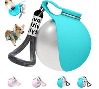 2-in-1 Portable Dog Water Bottle for Small Dogs - 100% Leak-Proof Stainless Steel Dog Travel Water Bottle with Foldable Silicone Bowl - Lightweight 10oz Pet Water Dispenser for Walking (Blue-A)