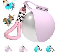 2-in-1 Portable Dog Water Bottle for Small Dogs - 100% Leak-Proof Stainless Steel Dog Travel Water Bottle with Foldable Silicone Bowl - Lightweight 10oz Pet Water Dispenser for Walking (Pink-A)