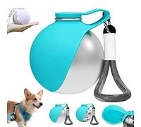 2-in-1 Portable Dog Water Bottle for Small Dogs,Foldable Pet Water Bottle for Travel,285ML Leak Proof & Compact Dogs Bottles,Stainless Steel,with Silicone Bowl,for Walks and Travel(Blue,B)