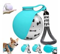 2-in-1 Portable Dog Water Bottle for Small Dogs,Foldable Pet Water Bottle for Travel,285ML Leak Proof & Compact Dogs Bottles,Stainless Steel,with Silicone Bowl,for Walks and Travel(Blue,A)