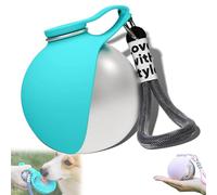 2-in-1 Portable Dog Water Bottle for Small Dogs, Leak-Proof & Compact, One-Hand Operation, Stainless Steel Bottle & Silicone Bowl for Small Dogs Walking, Hiking & Travel (Blue A)