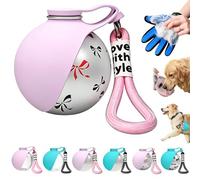 2-in-1 Portable Dog Water Bottle for Small Dogs, Leak-Proof Stainless Dog Travel Water Bottle with Foldable Silicone Bowl, 285ml Pet Water Bottle for Walking and Road Trips (Pink-Stainless Steel-b)