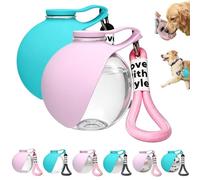 2-in-1 Portable Dog Water Bottle for Small Dogs, Leak-Proof Stainless Dog Travel Water Bottle with Foldable Silicone Bowl, 285ml Pet Water Bottle for Walking and Road Trips (2PCS-Plastic)
