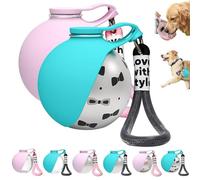 2-in-1 Portable Dog Water Bottle for Small Dogs, Leak-Proof Stainless Dog Travel Water Bottle with Foldable Silicone Bowl, 285ml Pet Water Bottle for Walking and Road Trips (2PCS-Stainless Steel-b)
