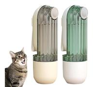 2-in-1 Portable Pet Travel Cup-Durable ABS Container for Water and Food, Leak-Proof Travel Feeder, Dog Water Bottle & Food Dispenser for Walking, Hiking, Outdoor Walking (Green+Yellow)