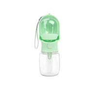2-in-1 Portable Pet Water Bottle with Food Box-Suitable For Walking and Hiking. The Dispenser Is Suitable For Cats, Dogs and Puppies. It Is and 2 Capacities(Green(320ml))