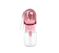 2-in-1 Portable Pet Water Bottle with Food Box-Suitable For Walking and Hiking. The Dispenser Is Suitable For Cats, Dogs and Puppies. It Is and 2 Capacities(Pink(320ml))