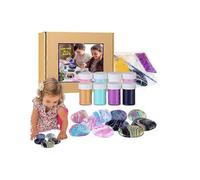 2 in 1 Rock Painting Art Kit,Painted Stone Craft Kit,Craft Paint Kits Art Toys- Glow in The Dark Pouring Rock Kit