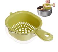2-in-1 Rotatable Vegetable Strainer, PVC Draining Basket with Handle, Multi-Functional Bowl for Washing Berries, Salad Preparation, Vegetable Cleaning, Kitchen Tool for Efficient Food Rinsing