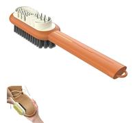 2 in 1 Scrub Suede Shoe Brush, Suede Shoe Brush and Eraser, Rubber Polish Eraser with Soft Bristle Brush for Boots Clothes Furniture (Orange)