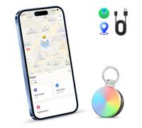 2 IN 1 Smart Air Tracker Tag 1 Pack, Buscador de Objetos Bluetooth Funciona con Buscar Apple (sólo iOS), Localizador Bluetooth, Rastreador para Llaves, Cartera, Negro