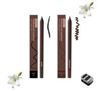 2-in-1 Smudgeproof Eyeliner/Brow Pencil - 24HR Waterproof Sharpening Duo, Crease-Free for Oily Lids, Smudge-Proof Sharpening Pencils for Defined Eyes, No-Touchup Wear (Mixed#7)