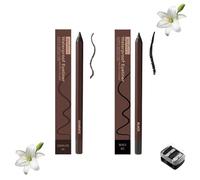 2-in-1 Smudgeproof Eyeliner/Brow Pencil - 24HR Waterproof Sharpening Duo, Crease-Free for Oily Lids, Smudge-Proof Sharpening Pencils for Defined Eyes, No-Touchup Wear (Mixed#2)
