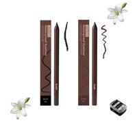 2-in-1 Smudgeproof Eyeliner/Brow Pencil - 24HR Waterproof Sharpening Duo, Crease-Free for Oily Lids, Smudge-Proof Sharpening Pencils for Defined Eyes, No-Touchup Wear (Mixed#12)