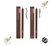 2-in-1 Smudgeproof Eyeliner/Brow Pencil - 24HR Waterproof Sharpening Duo, Crease-Free for Oily Lids, Smudge-Proof Sharpening Pencils for Defined Eyes, No-Touchup Wear (Mixed#21)
