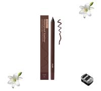 2-in-1 Smudgeproof Eyeliner/Brow Pencil - 24HR Waterproof Sharpening Duo, Crease-Free for Oily Lids, Smudge-Proof Sharpening Pencils for Defined Eyes, No-Touchup Wear (Plum)