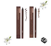 2-in-1 Smudgeproof Eyeliner/Brow Pencil - 24HR Waterproof Sharpening Duo, Crease-Free for Oily Lids, Smudge-Proof Sharpening Pencils for Defined Eyes, No-Touchup Wear (Mixed#17)