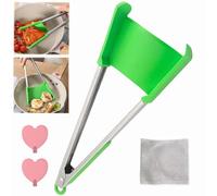 2-In-1 Spatula & Tongs-Simply Flip, 2 In 1 Spatula And Tongs, Multi Functional Non-Stick Silicone Tong Clip, Silicone & Dishwasher Safe, Heat Resistant (12inch, green)