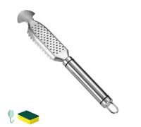 2-in-1 Stainless Steel Fish Scaler + Ginger Grater | Hanging Handle Design | Effortless Descaling & Grating | Durable Rust-Resistant Kitchen Tool for Home & Professional Use (1 PCS)