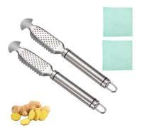 2-in-1 Stainless Steel Fish Scaler + Ginger Grater, Hanging Handle Design, Suitable for restaurants and kitchens (C-2pcs)