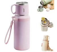 2 In 1 Stainless Steel Vacuum Insulated Bottle with Lidded Cup,316 Stainless Steel Wide Mouth Design Water Bottle,Leakproof Large Capacity Thermal Flask for Travel,Gym (Purple)