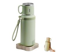 2 In 1 Stainless Steel Vacuum Insulated Bottle with Lidded Cup, Double Layer Insulated Drinkware Bottles, Leakproof Large Capacity Coffee Bottles Thermal Flask, for Travel, School (Green)