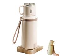 2 In 1 Stainless Steel Vacuum Insulated Bottle with Lidded Cup, Double Layer Insulated Drinkware Bottles, Leakproof Large Capacity Coffee Bottles Thermal Flask, for Travel, School (White)