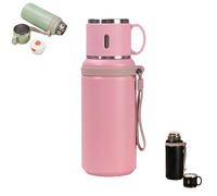 2 in 1 Stainless Steel Vacuum Insulated Bottle with Lidded Cup, Double Layer Insulated Drinkware Bottles, Portable Large Capacity Coffee Bottles, For Travel, Gym (Pink)