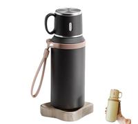 2 In 1 Stainless Steel Vacuum Insulated Bottle with Lidded Cup, Double Layer Insulated Drinkware Bottles, Leakproof Large Capacity Coffee Bottles Thermal Flask, for Travel, School (Black)