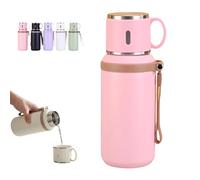 2 In 1 Stainless Steel Vacuum Insulated Bottle With Lidded Cup, ouble Layer Insulated Drinkware Bottles, 316 Stainless Steel Water Bottle for School, Gym, Work, Travel, Car (Pink)