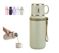 2 In 1 Stainless Steel Vacuum Insulated Bottle With Lidded Cup, ouble Layer Insulated Drinkware Bottles, 316 Stainless Steel Water Bottle for School, Gym, Work, Travel, Car (Green)