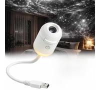 2-in-1 Starry Night Light Projector,USB Galaxy Projector with 12 Sliding Projection Films,Planetarium Star Projectors Lamp,360° HD Image LED Space Star,Adjustable,for Bedroom Ceiling Decor(12 Pcs)